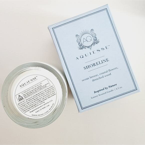 Aquiesse Set of 2 Single Wick 6.5 OZ Scented Candles Shoreline - Picture 4 of 5